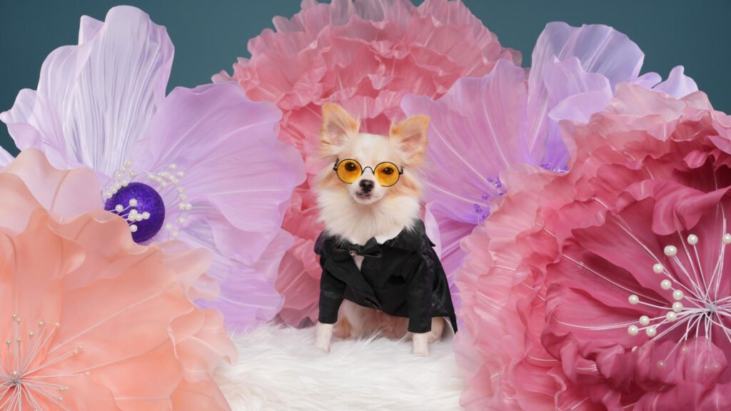 dog in loofah costume